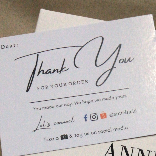 

Thankyou card