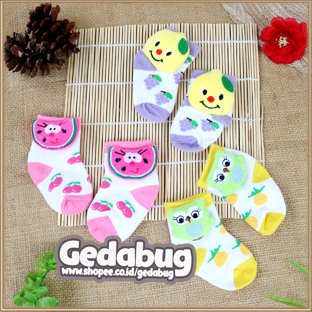 ( 3pcs) Kaos Kaki Bayi Mamimu / Kaos Kaki Boneka Newborn - gedabug