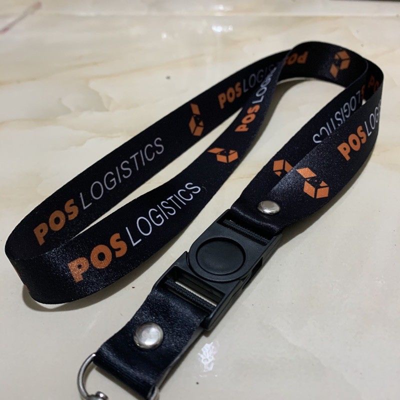 

Lanyard POS LOGISTIC kurir putih tali lanyard DISTRO gantungan kunci name tag id card kartu nama / tali lanyard gantungan leher