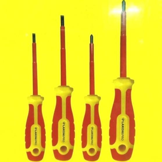 [COD] Insulation Srewdriver Set 4 PCS LAKONI PRO - Obeng Listrik LAKONI PRO [COD]