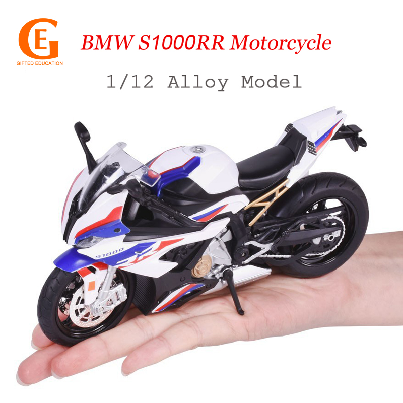 Miniatur Diecast Motor BMW S1000RR Skala 1 / 12 Bahan Alloy Dengan Suara + Lampu Untuk Koleksi