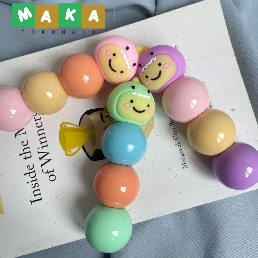 

stabilo bentuk ulat susun highlighter warna pastel textmarker penanda buku textliner perlengkapan sekolah alat tulis kantor unik import