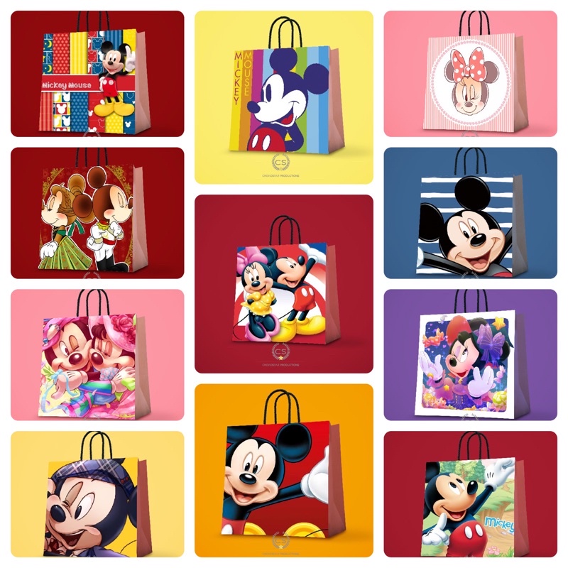 

paperbag custom mickey/goodie bag birthday/hampers ulang tahun/tas kertas/disney/hampers ultah/ultah anak