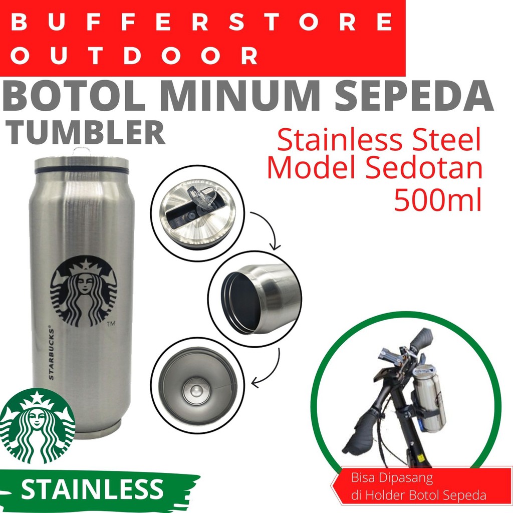 botol minum sepeda stainless steel tumbler starbuck sport 500ml