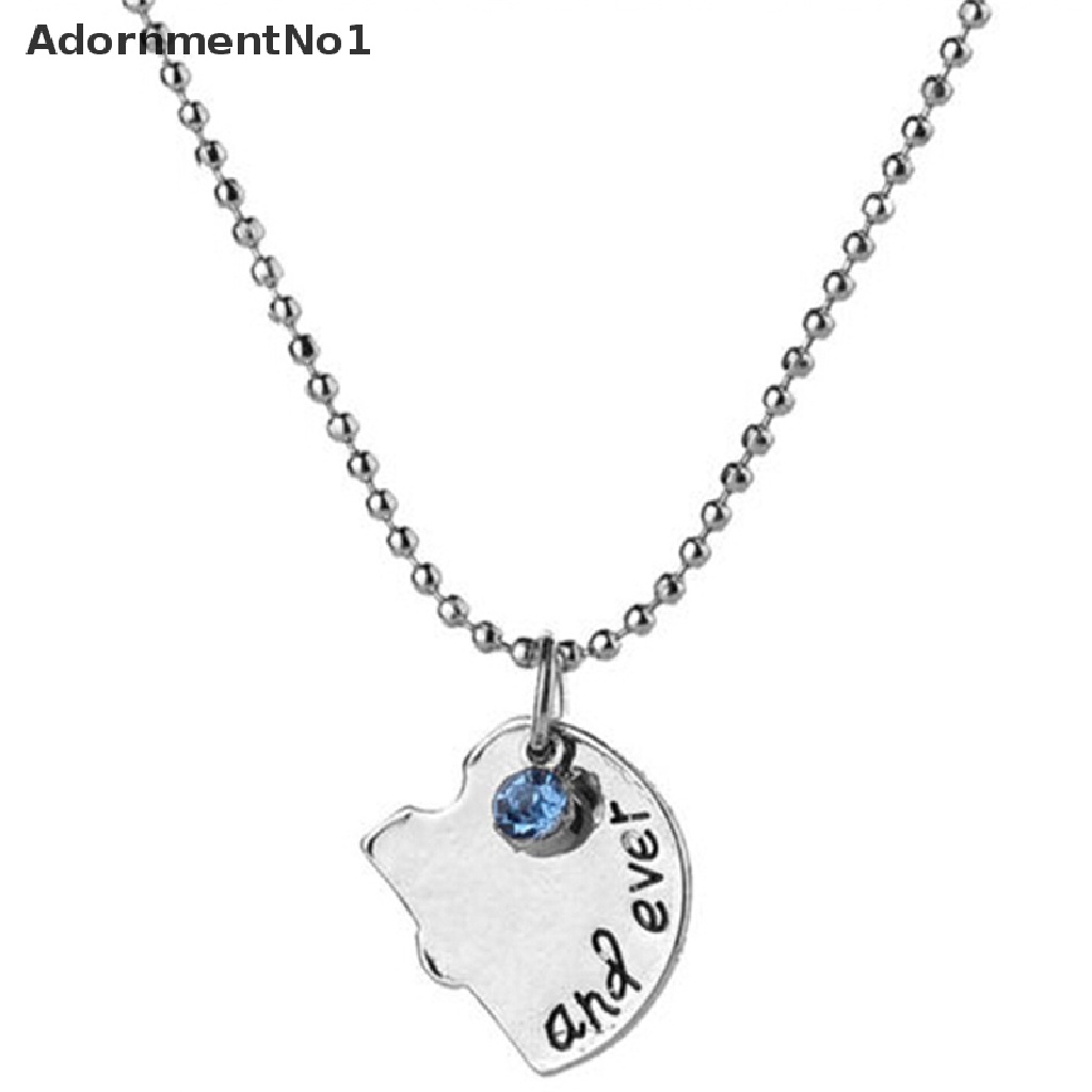 (AdornmentNo1) Kalung Rantai Dengan Liontin Puzzle Hati Motif Best Friends Forever And Ever