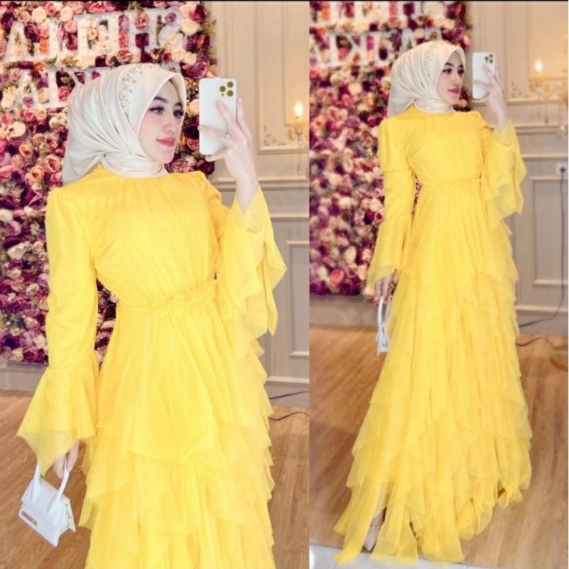 Dress Raya Zigzag Tutu Original Shellasaukia