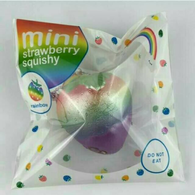 Squishy mini rainbow strawberry - puni maru