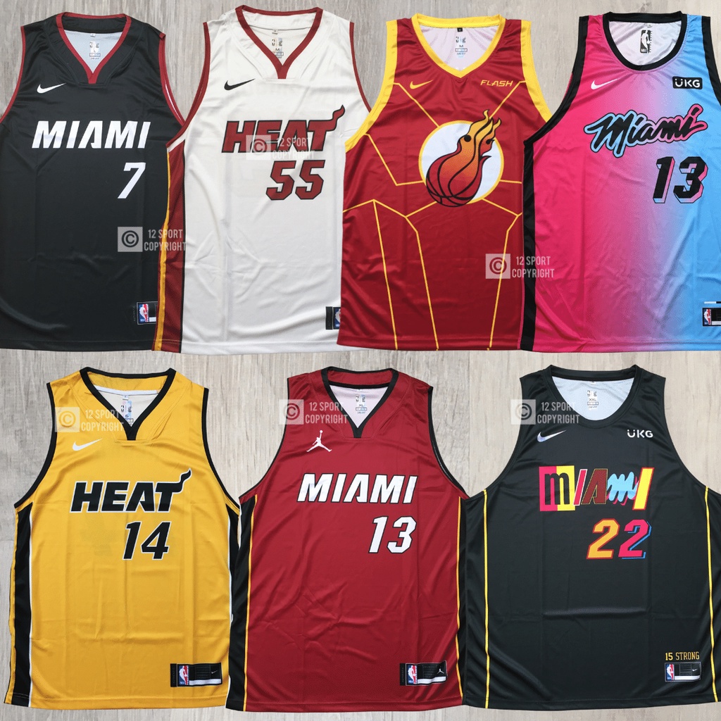 12 sport   jersey basket nba miami heat import replica printing kaos basket tanpa lengan drifit air 