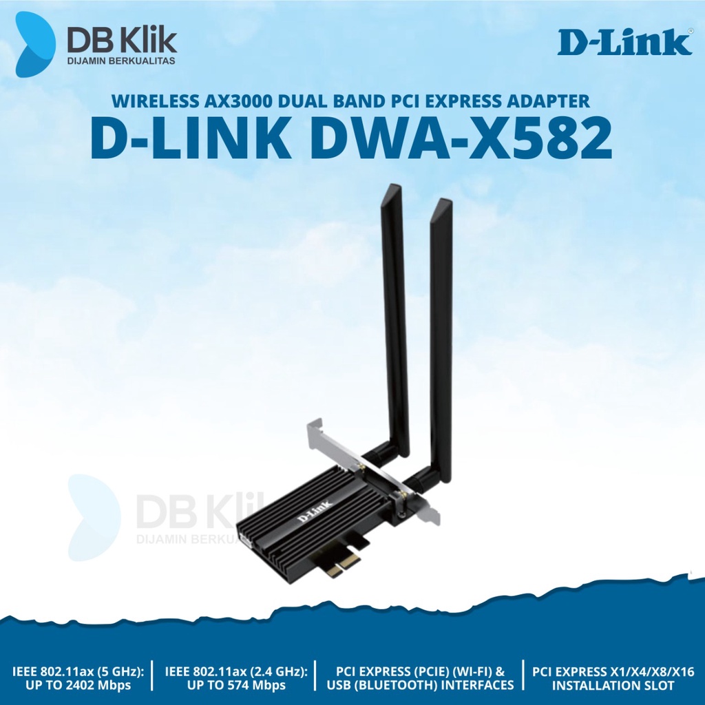 LAN Card PCIe D-Link DWA-X582 AX3000 with Bluetooth- DLink DWAX582 (E)