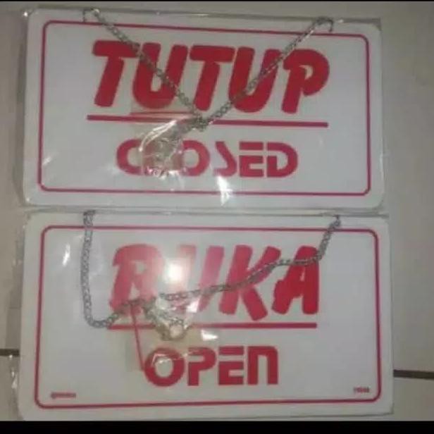

✨BISA COD✨ sign board acrylic open close putih, sign label akrilik buka tutup