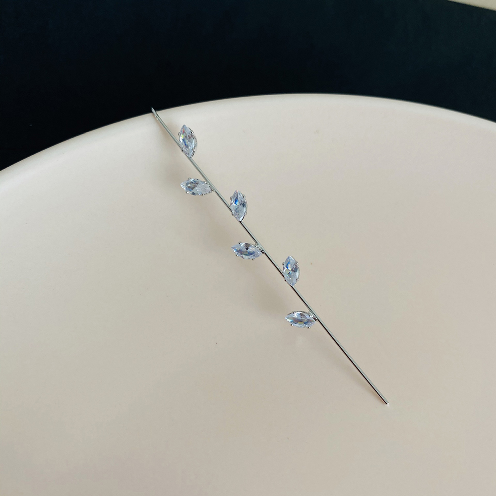 XIJING1  1pc Anting Tindik Zirkon Bertatahkan Tembaga, Klip Tulang Telinga Desain Pribadi-12#