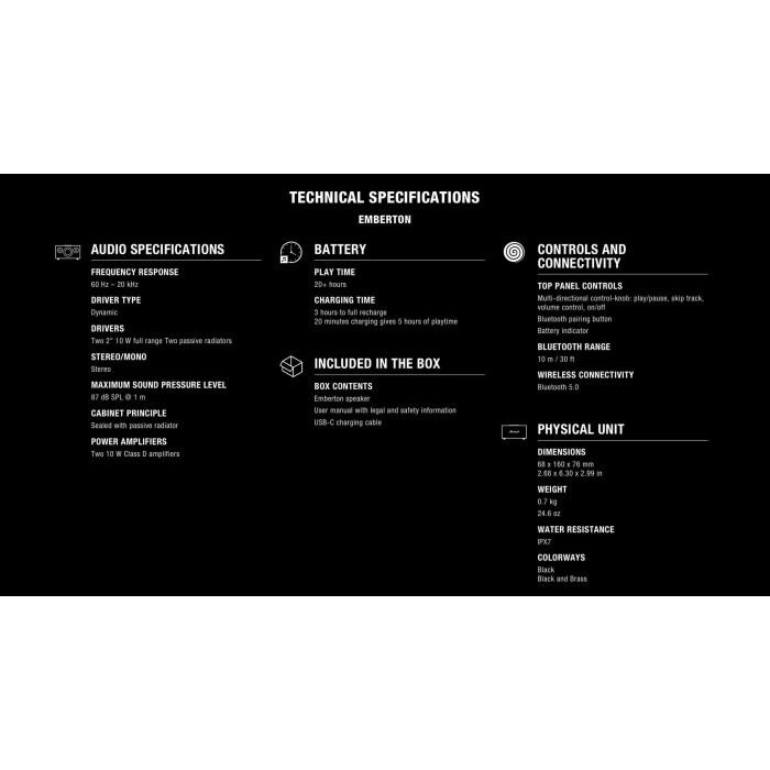 Marshall Emberton Bluetooth Speaker Original