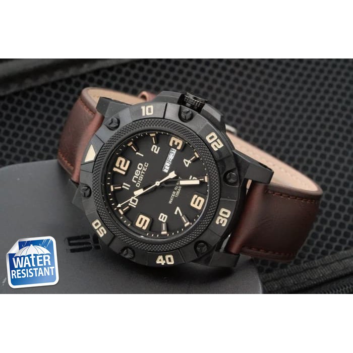 Jam Tangan Pria / Cowok Digitec Neo Original Leather Medium Brown Army
