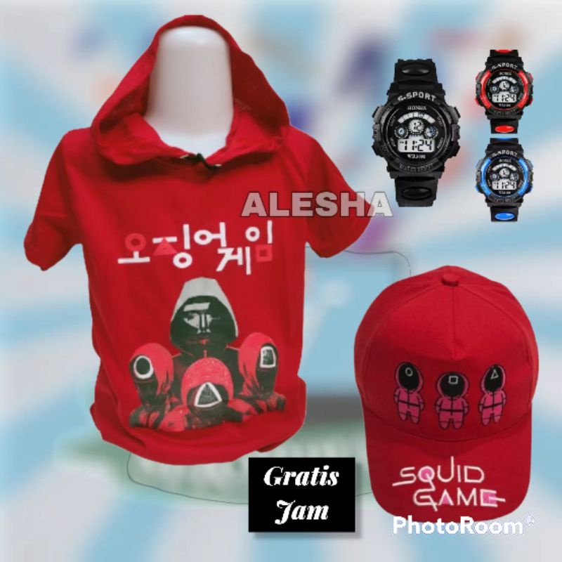 Kaos Hodie/Baju Hodie Anak Laki-Laki Karakter SquidGame Murah