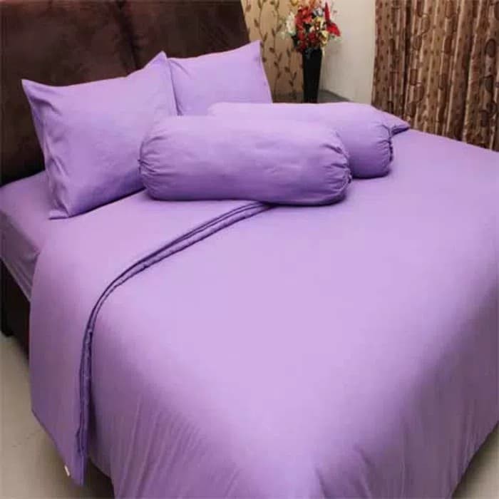 Sprei Polos Rosewell Warna Ungu Muda Ukuran 180x200x20 Cm King Bed 2 Sarung Bantal 2 Sarung Guling Shopee Indonesia