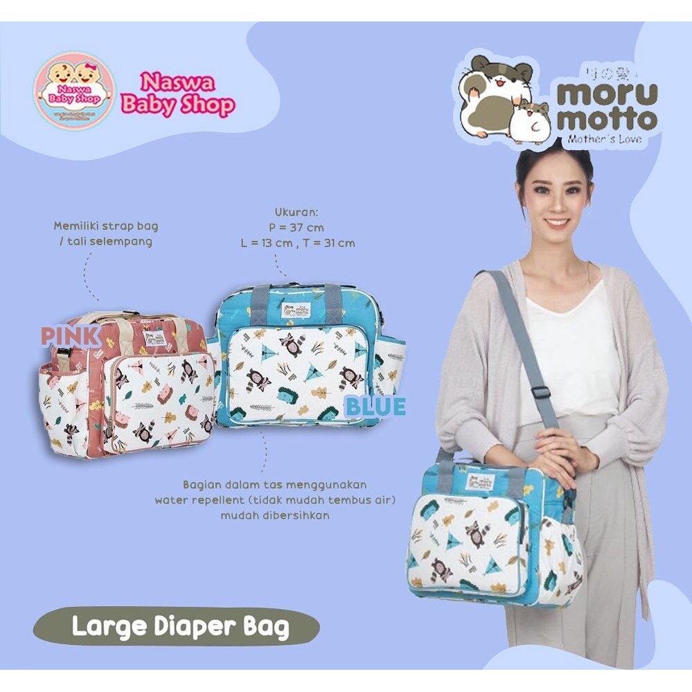Moru Motto Tas Bayi Besar + Saku Botol Susu Racoon Series MMT7002