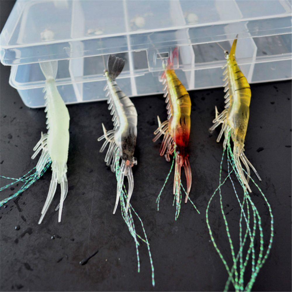 Lanfy Bercahaya Rig Udang Palsu Tahan Lama Buatan Umpan Pancing Kait Memancing Tackle Udang Kait Umpan Pancing Kait Pelindung