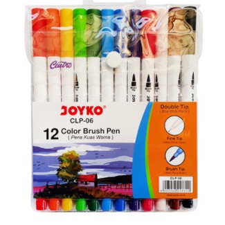 

Brush Pen Joyko 12 warna CLP-06 2in1 (pena dan kuas warna) set