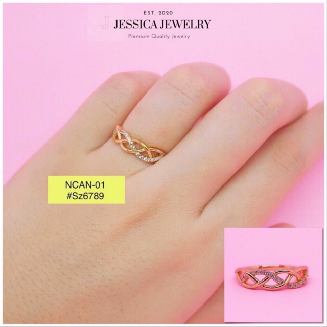 Cincin Infinity Permata Lapis Emas