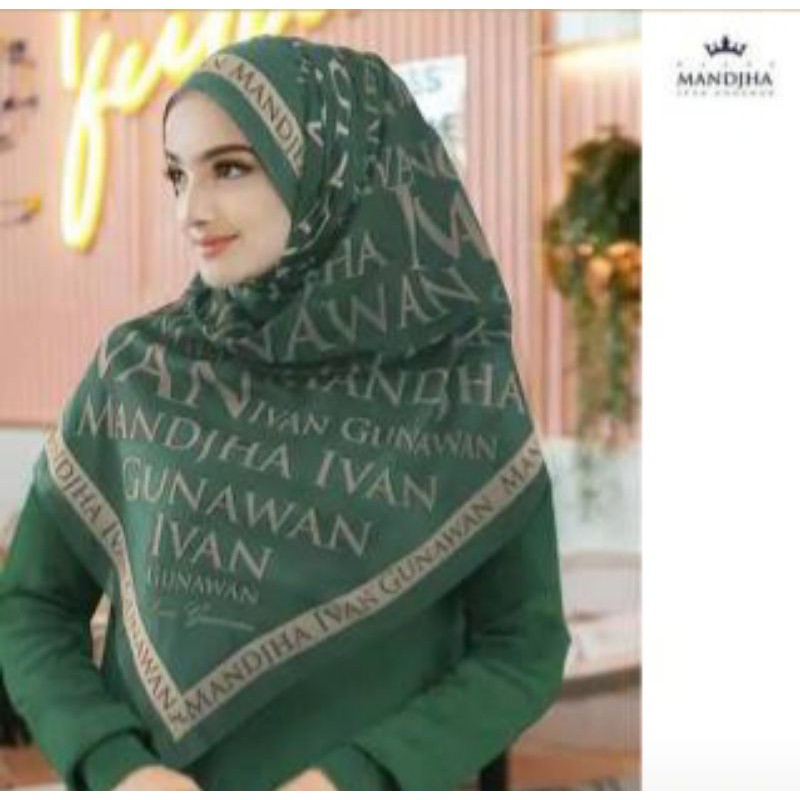 Mandjha hijab by Ivan Gunawan monogram olive scraf