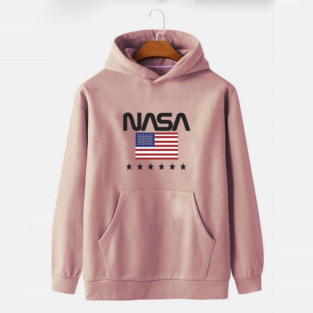 Jaket Hoodie Oversize Pria Wanita Nasa amerika Korean Style