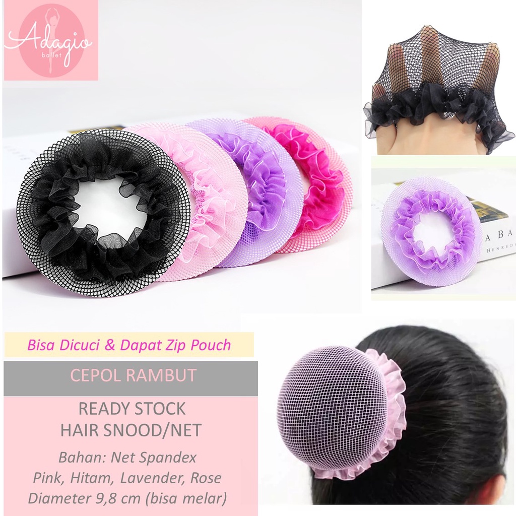 CEPOL RAMBUT ANAK &amp; DEWASA - HAIR SNOOD BALLET HAIR BUN HAIR NET PREMIUM MURAH