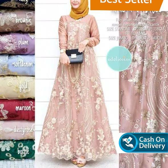 [READY JUMBO] TERMURAH Bayar COD / GAMIS BROKAT -GAMIS TERBARU 2021- PAKAIAN MUSLIMAH - ARMELA GAMIS