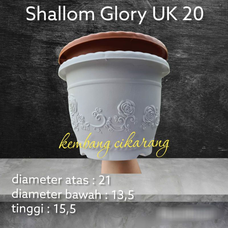 SHALLOM GLORY 20 pot bunga plastik motif bunga timbul cantik tebal