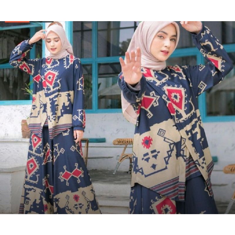 SETELAN ATASAN SILANG KULOT LEBAR CALVIN JEANS