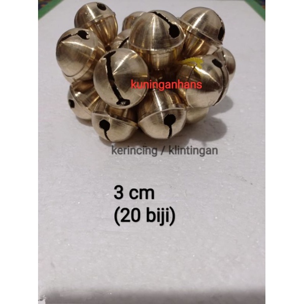 20 pcs / 1 kodi kerincing 3 cm kuningan klintingan krincingan no. 5