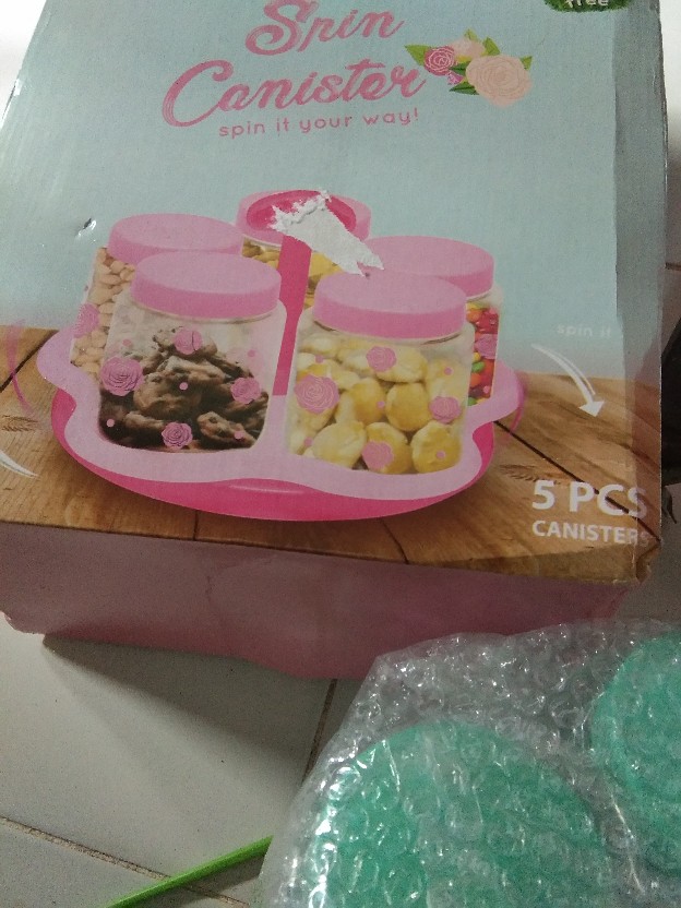 Dusdusan Technoplast Hanna Spin Canister Set Toples Lebaran Cantik Putar