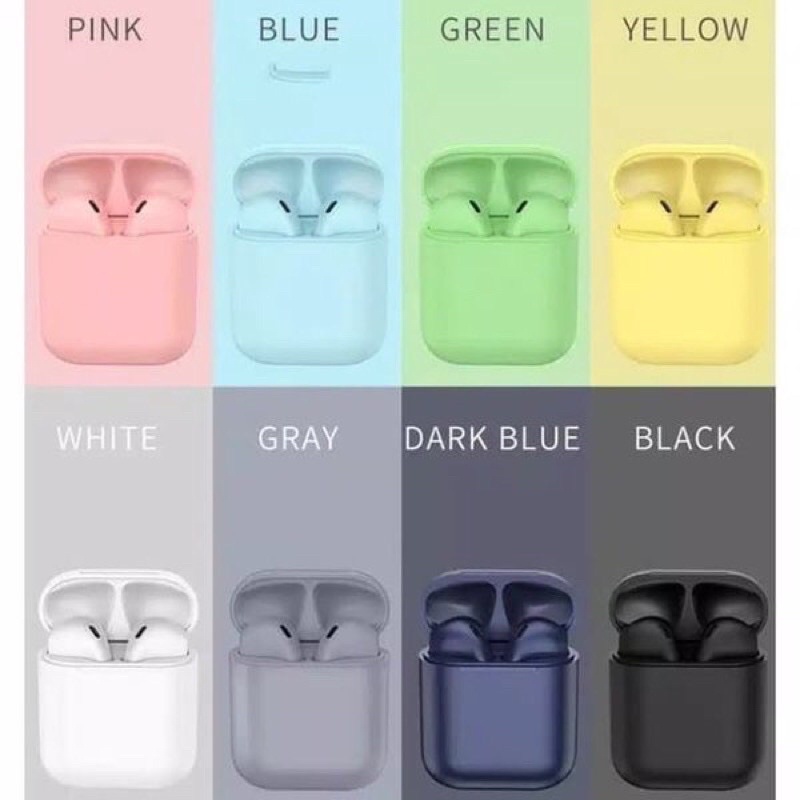 I12 Macaron TWS Headset Bluetooth Wireless Headset Bluetooth Earphone Inpods i12 Inpod Macaron i 12 Wireless TWS Macaron Earbuds Headphone Bluetooth 5.0 for ios Android Extra Bass