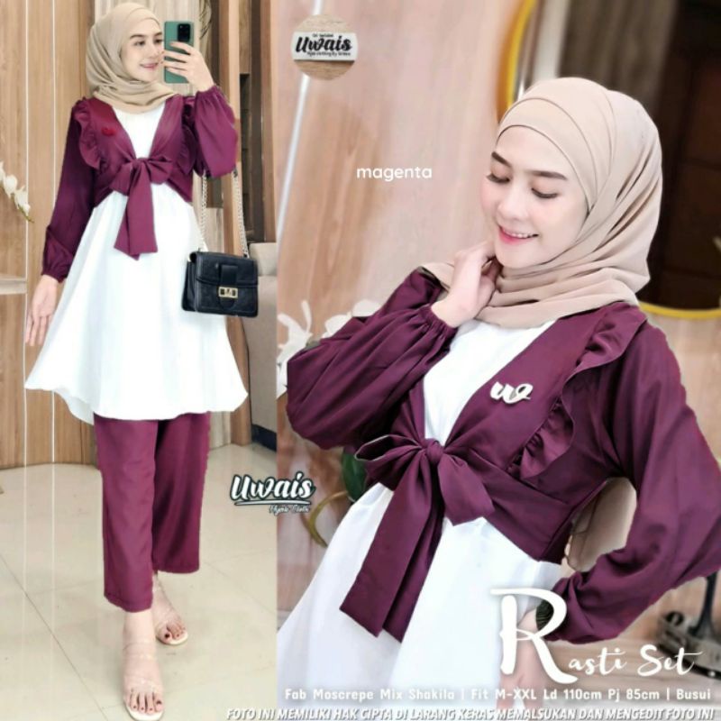 Rasti Set by Uwais - Setelan Tunik Outer Ribbon