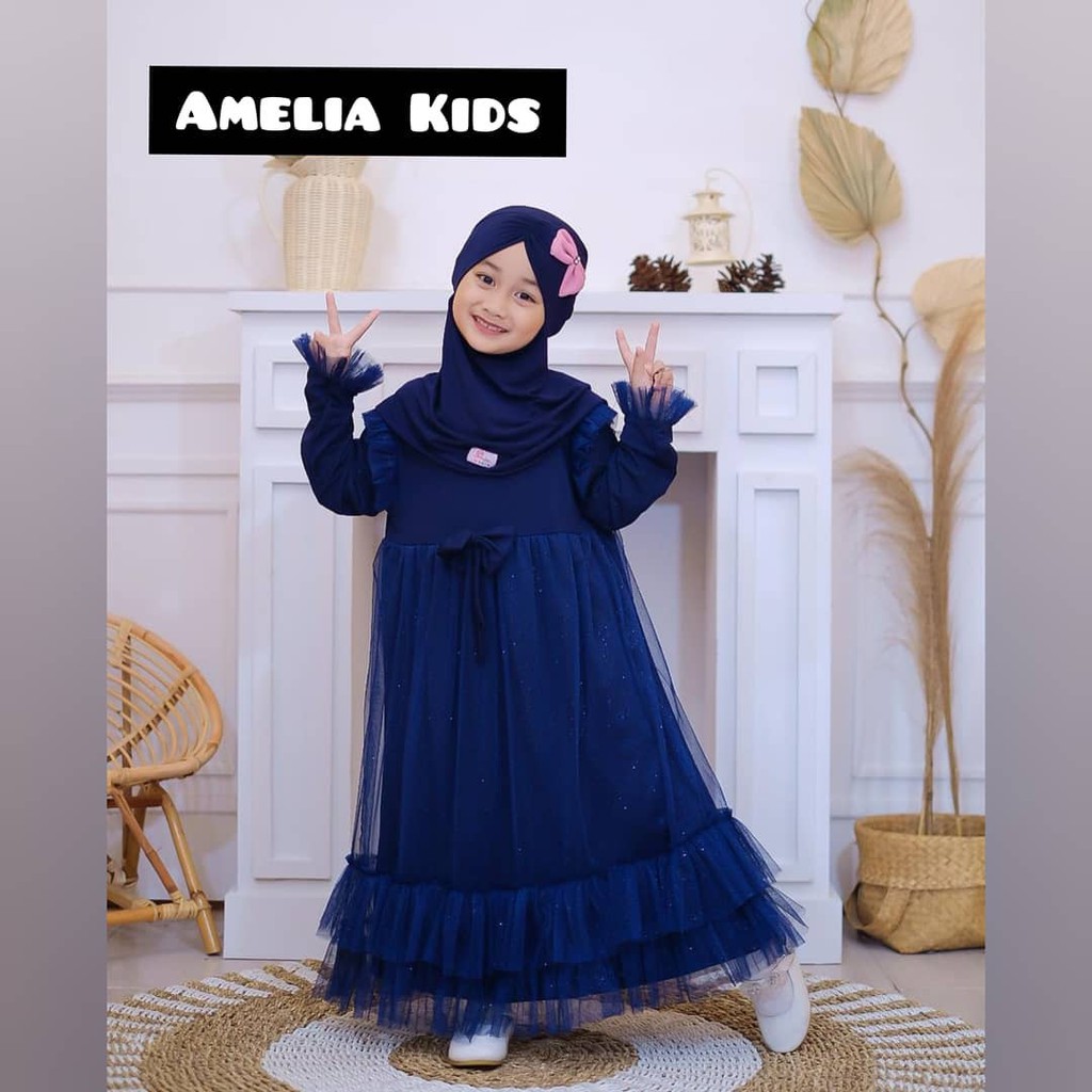 AMELIA KIDS Bahan MANGGO CREPE + TILE Gamis Anak 6-8 TAHUN GAMIS LEBARAN ANAK PREMPUAN TEBRARU 2023 DRESS FASHION ANAK PEREMPUAN BAJU ANAK PREMPUAN TERBARU PAKAIAN ANAK MUSLIM PREMPUAN