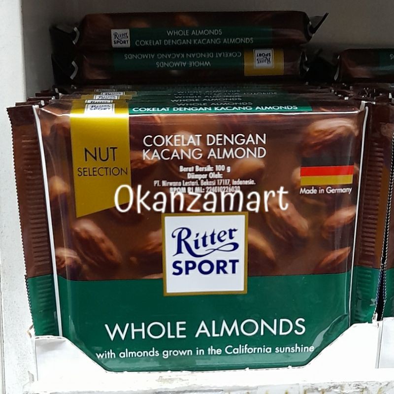 

Ritter Sport Milk Chocolate Whole Almond 100gr