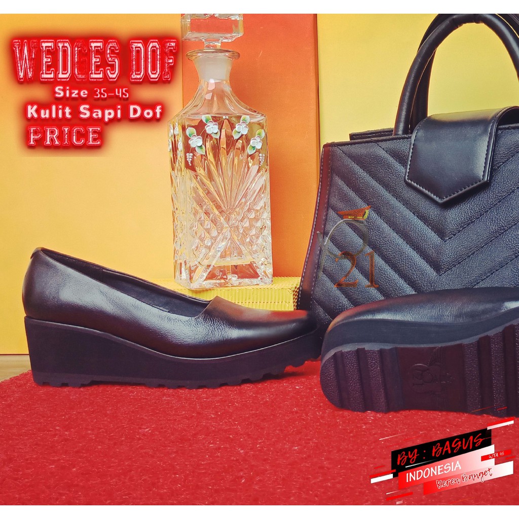 SEPATU WANITA / PDH / WEDGES / SEPATU POLWAN / P21