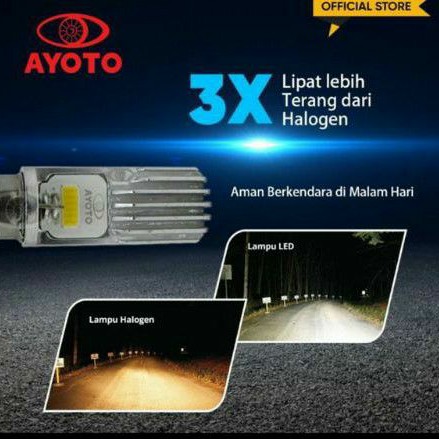 BOHLAM LAMPU LED DEPAN AYOTO M2A AC DC HI LO BEBEK MATIC