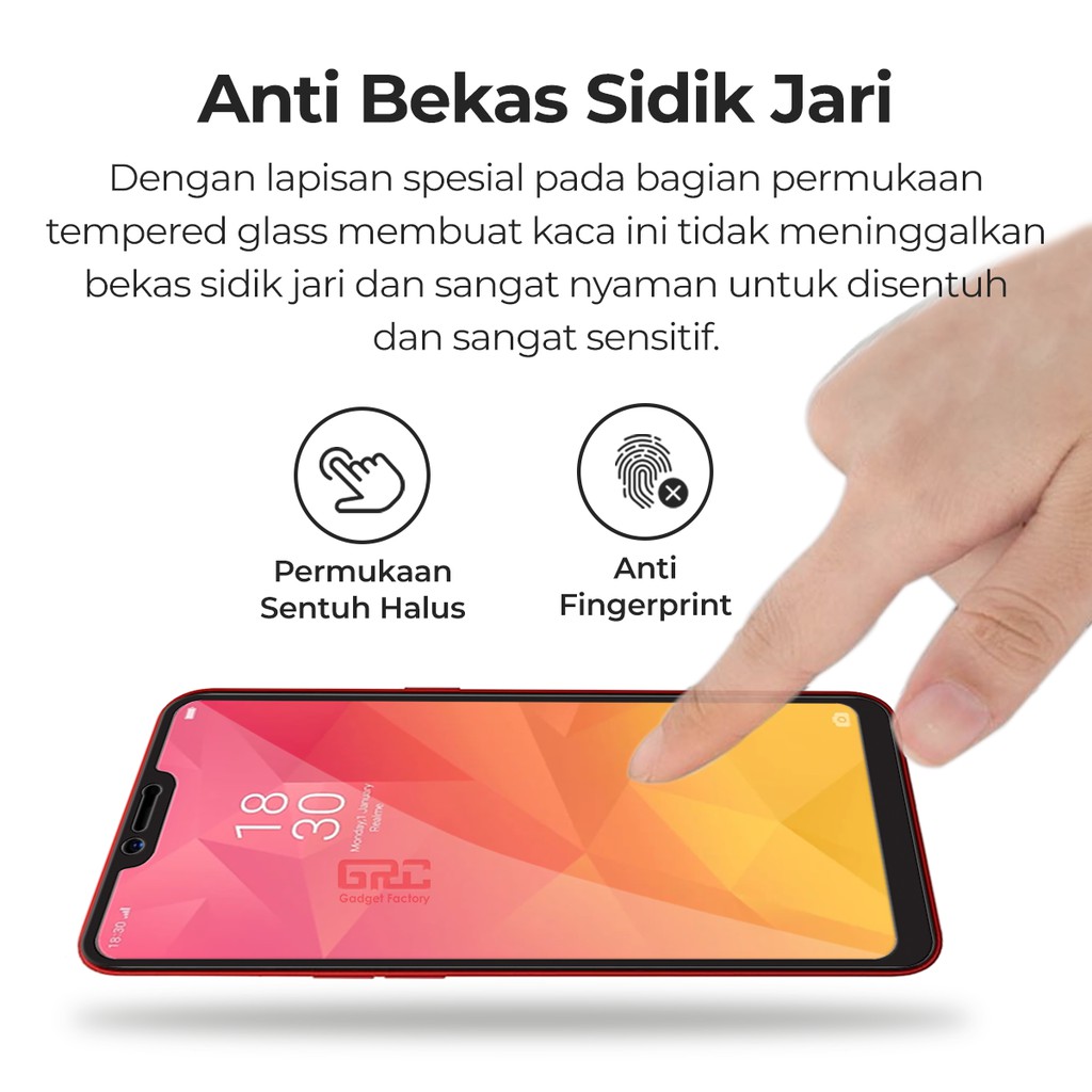 Tempered Glass Realme 2 HOGO Full Cover Anti Gores Kaca