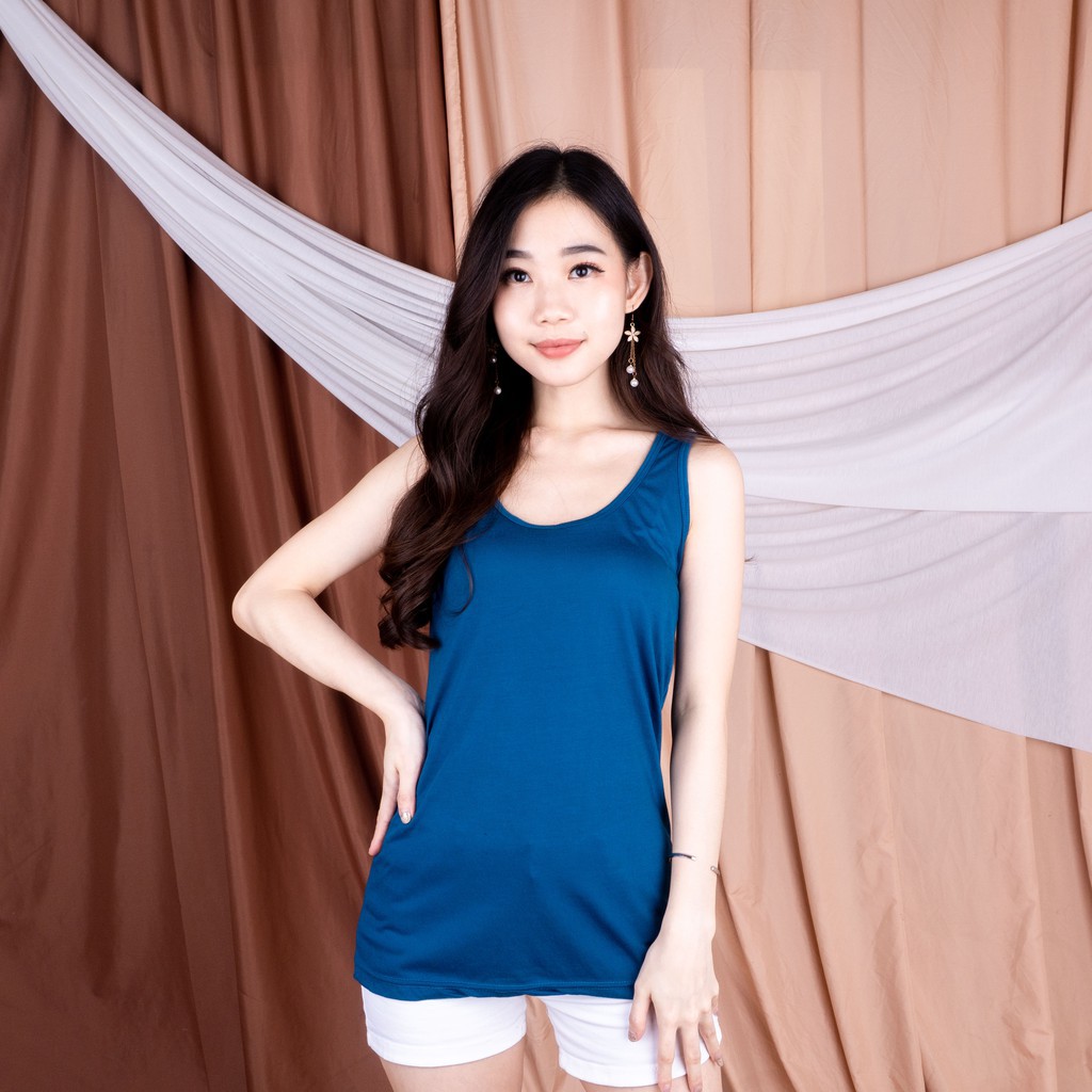 BEE - Tangtop premium Wanita / Tanktop ESSEN / Tank Top Tali BESAR / Singlet Wanita Exxen-NAVY