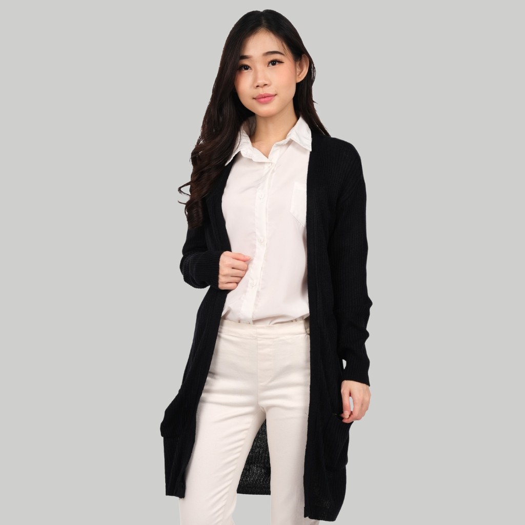kardigan Monellina CRBELLE Rajut Panjang Oversize Wanita P7F4 multifungsi cardingan korean style gar