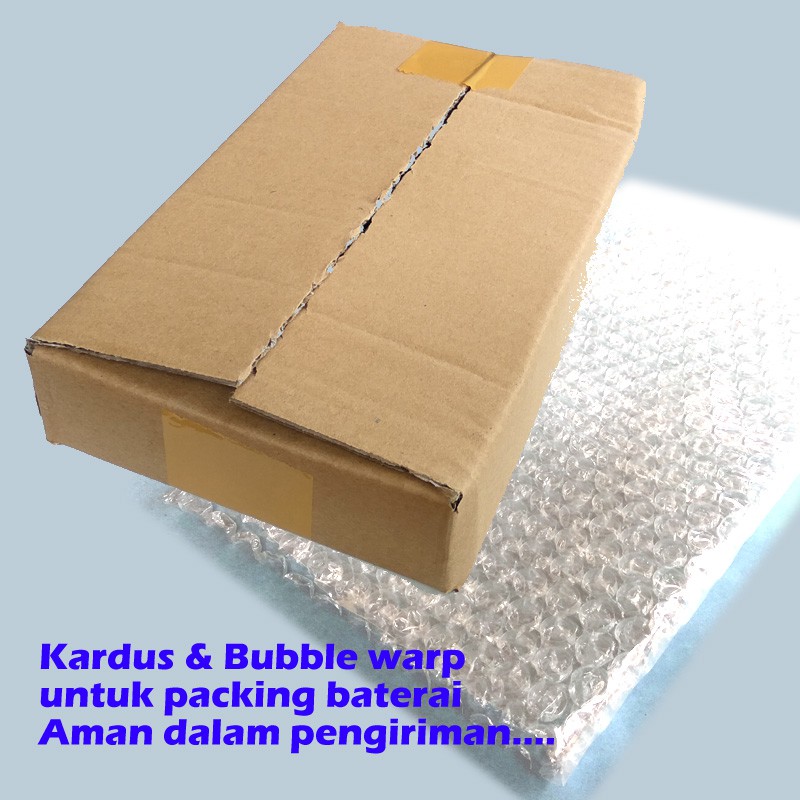 

Kardus dan buble warp untuk packing baterai