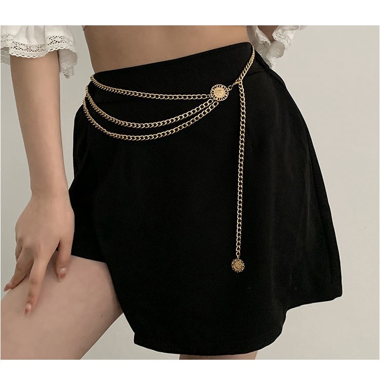 BGS-150 Rantai Pinggang logam Belt Rantai Branded Fashion Gesper Wanita Korean Women Belt Blackpink Kekinian 2022