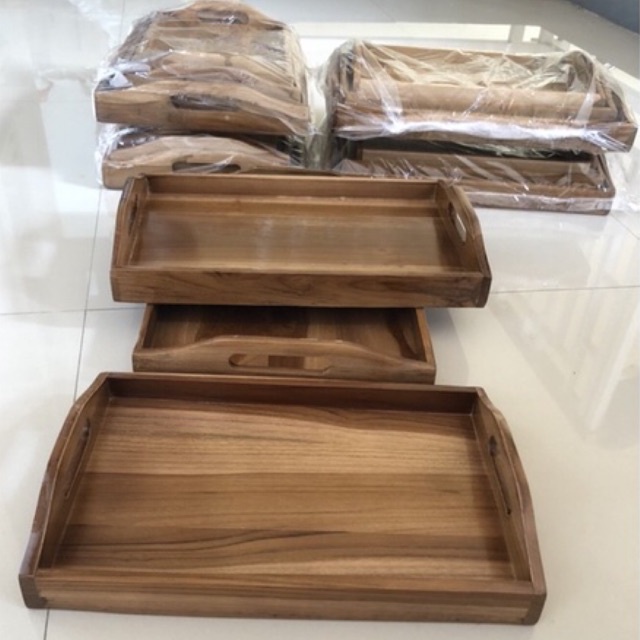 Nampan Baki Kayu Jati Wooden Tray Kayu Jati Kotak