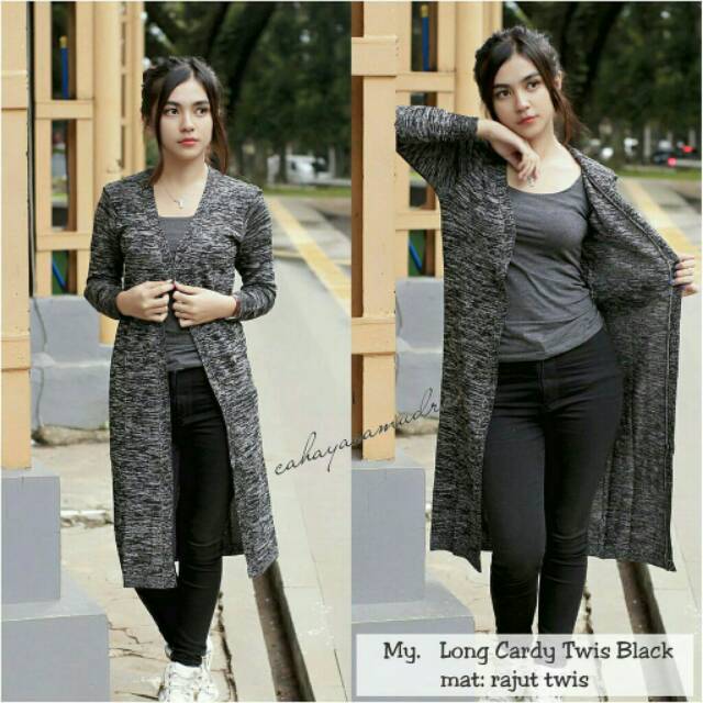 Long twist cardigan / LONG CARDI / TWIST