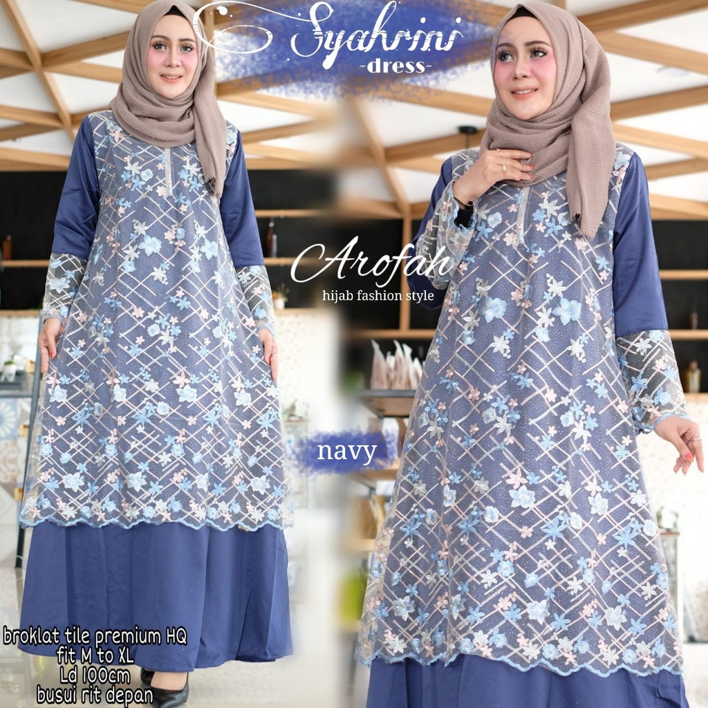 realpict syahrini maxy long party dress maxi pesta muslim wanita lengan panjang fashion kekinian