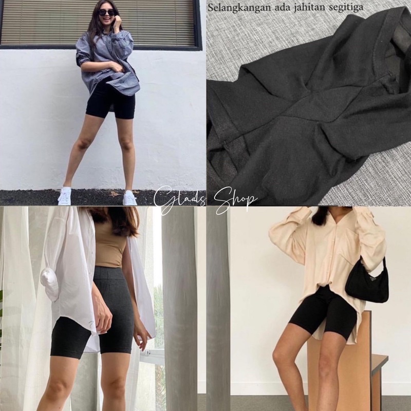 301 • Legging pendek hotpants Import • Biker short Legging Dalaman Wanita