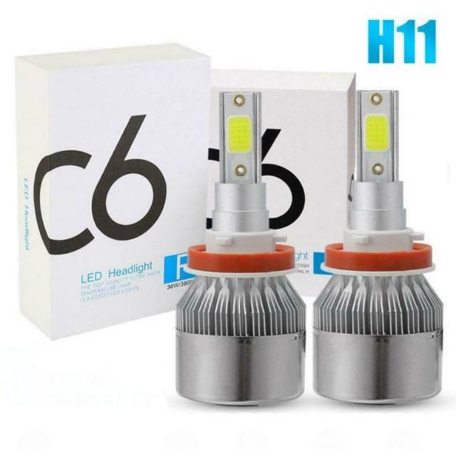 lampu led C6 Soket H11 ,H7 , H4, H1 COB 2pcs