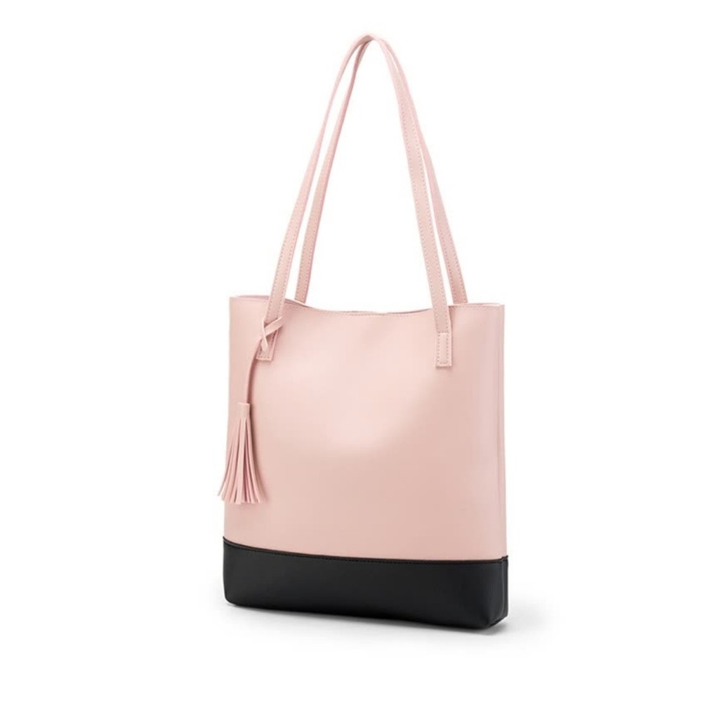 Tas Wanita Totebag Miniso Zaskia Kuncir Aneka Warna Combi Hitam Terbaru