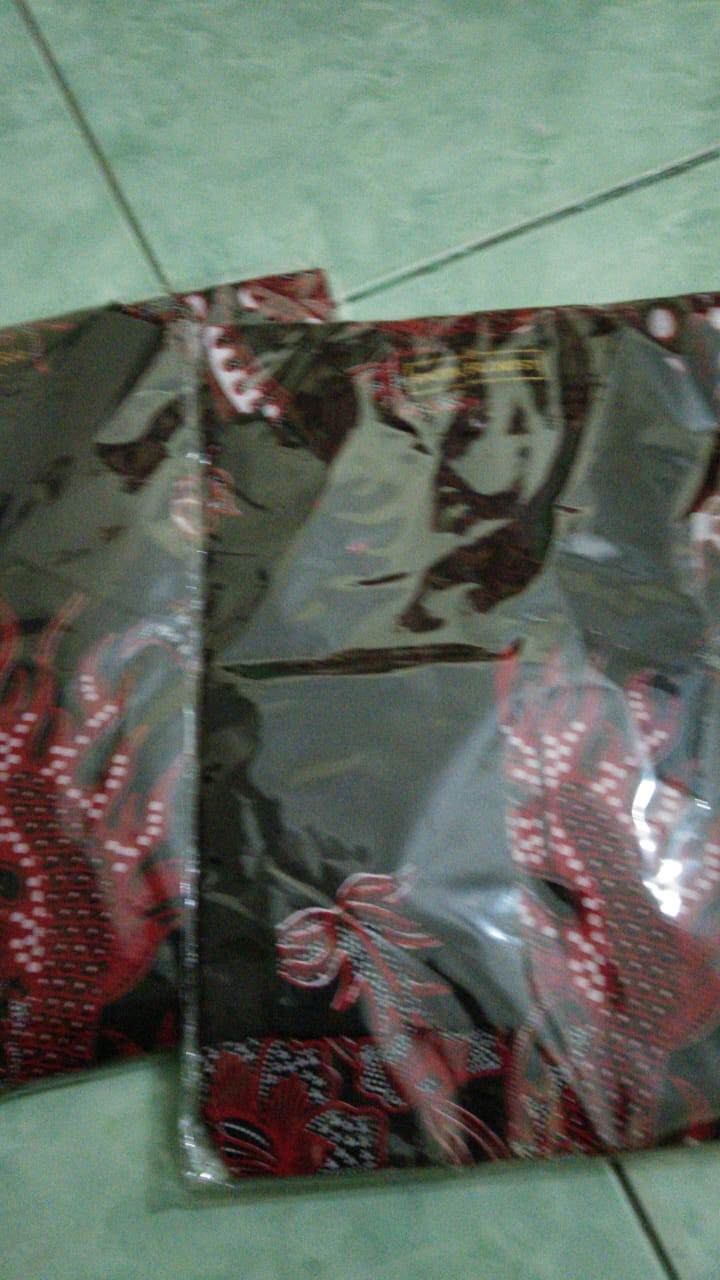 Batik Solo Naga Merah Panjang Kemeja Pria Katun Halus Sragenan Full Furing
