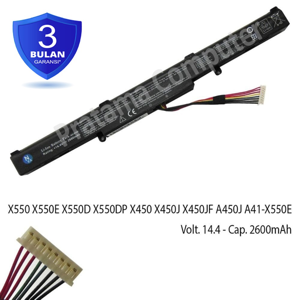 Replacement Baterai Laptop ASUS X450 X450J X450JF A41-X550E